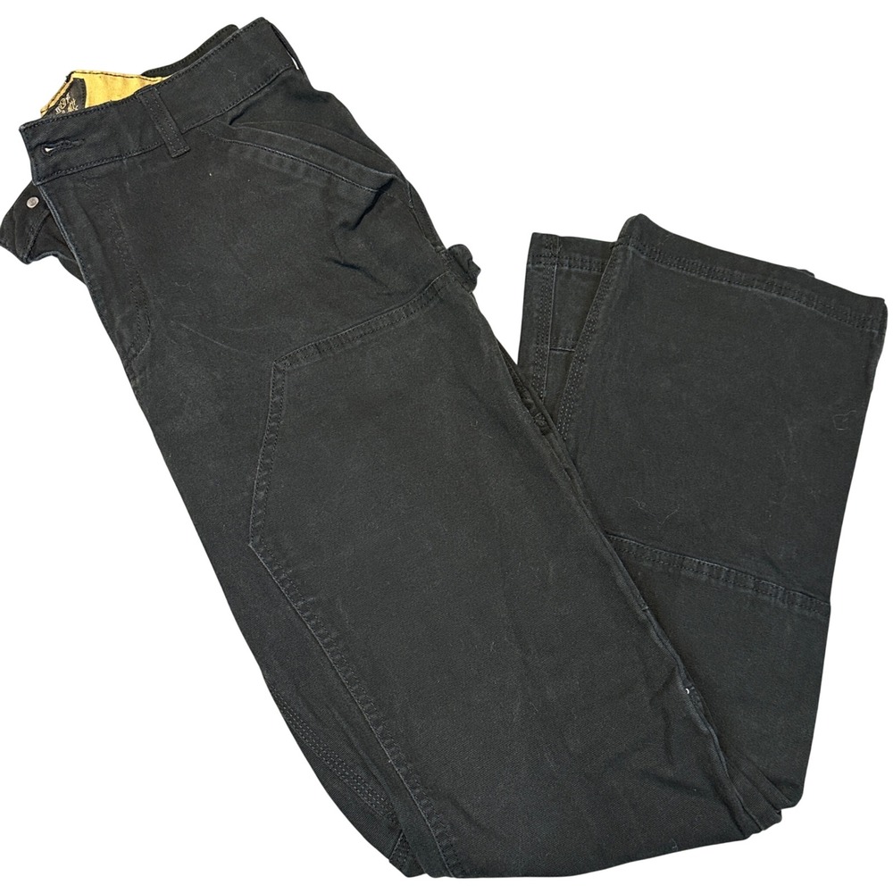 Noble Outfitters Womens Black Canvas Double Front Utility Work Pants Size 12